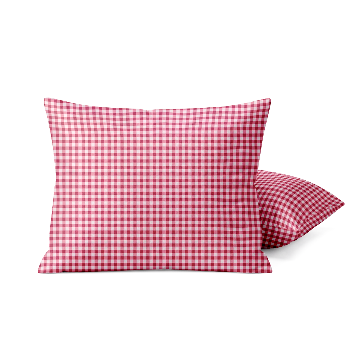 Kussenslopen | Katoen Satijn | Gingham Burgundy | Set van 2