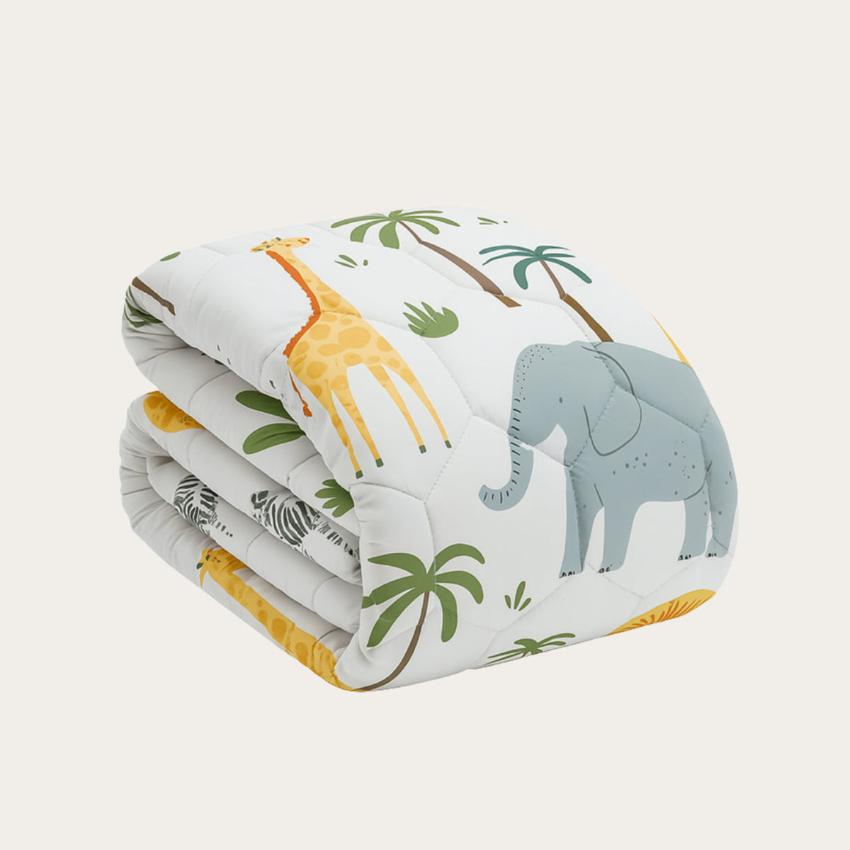 Thehappybed Kids Dekbed met Eddy Elephant print, 100% katoenen kinderdekbed voor alle seizoenen