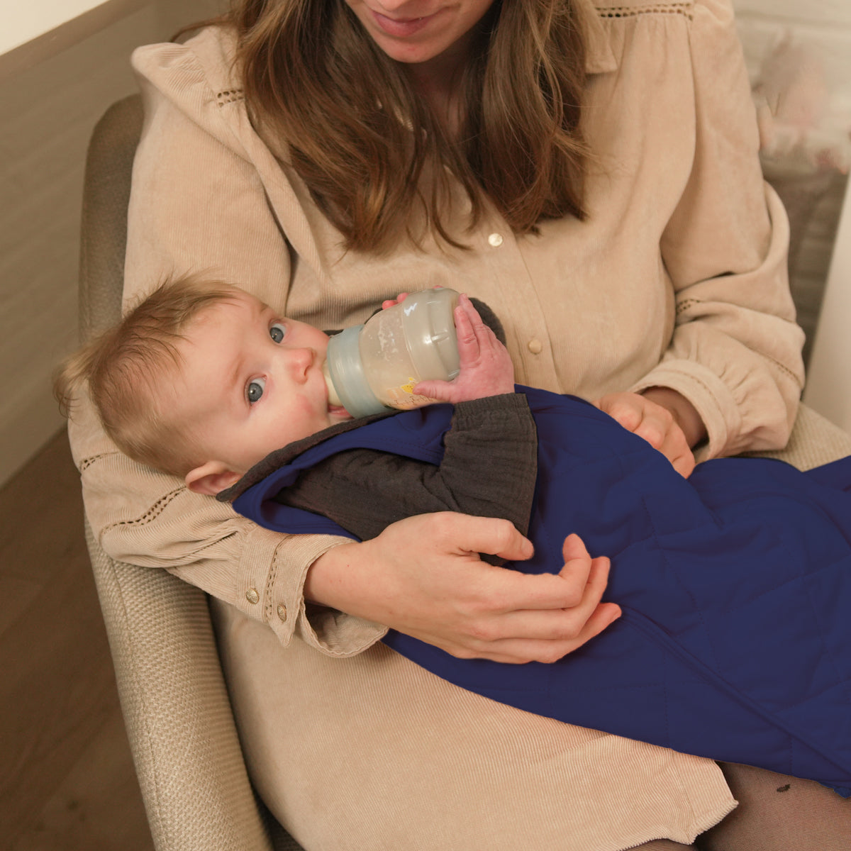 Thehappybed Verzwaarde babyslaapzak | Deep Blue | TUV & SGS getest