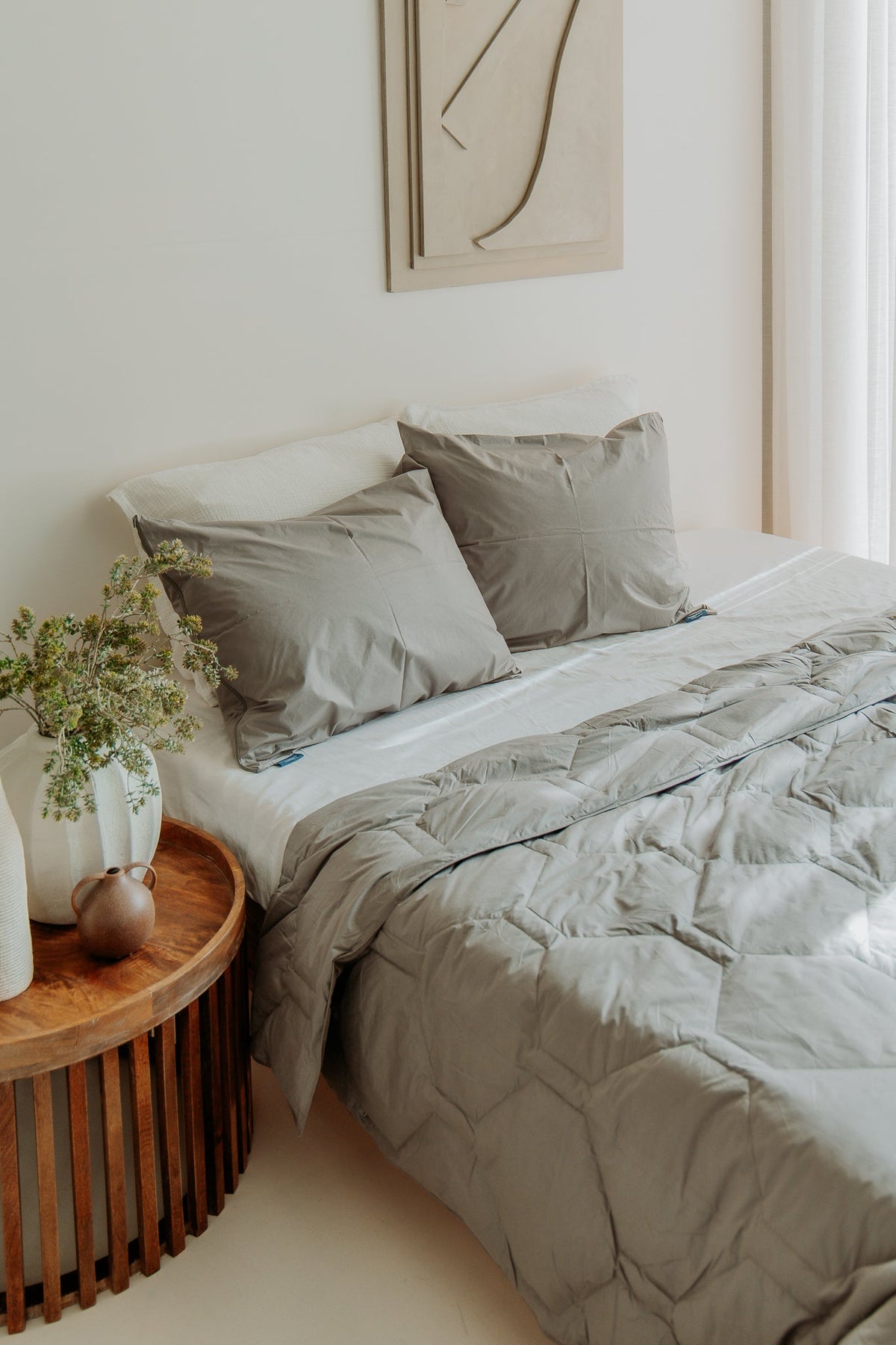 Kussenslopen | Feather Down | Grey | Set van 2