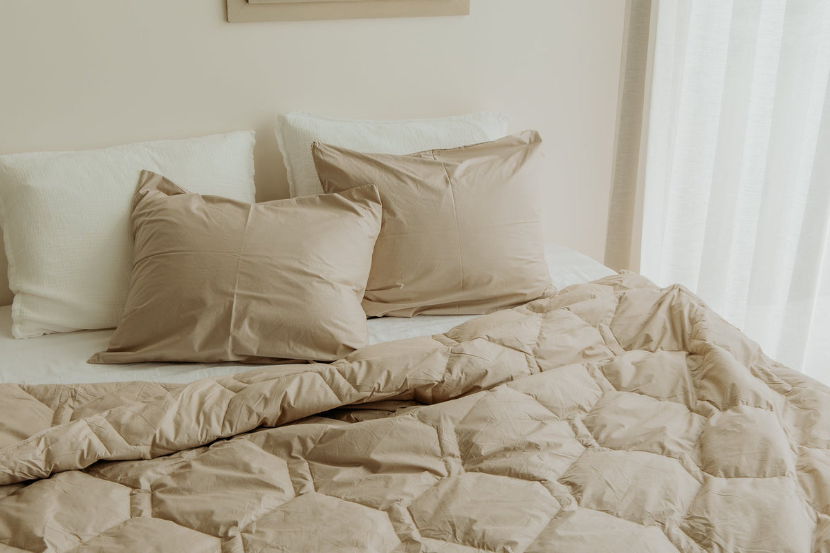 Kussenslopen | Feather Down | Taupe | Set van 2