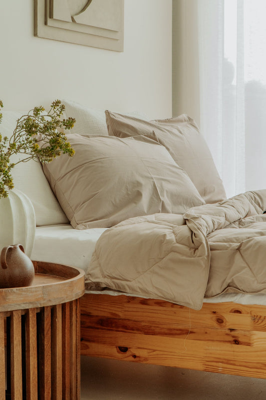Kussenslopen | Feather Down | Taupe | Set van 2