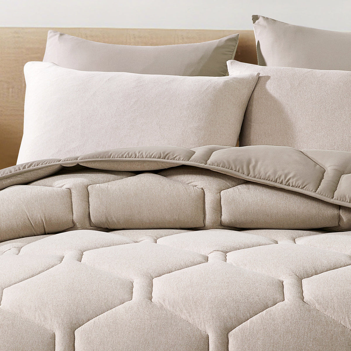 Kussenslopen | Jersey | Taupe | Set van 2