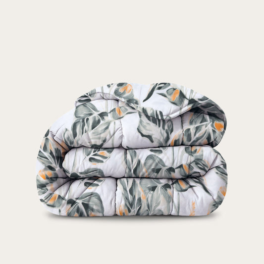 Jungle Plants dekbed met tropisch bladmotief, hypoallergeen en voor alle seizoenen