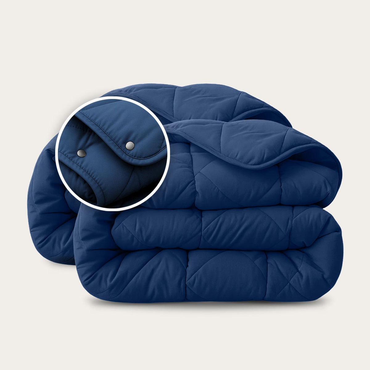 Thehappybed Navy 4-seizoenen afstelbaar dekbed, zijdezacht en allergievriendelijk voor elk seizoen