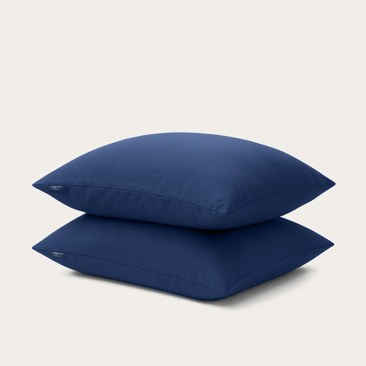 Set van 2 navy kussenslopen 60x70cm van 100% ademend microvezel met ritssluiting voor luxe comfort en stijl