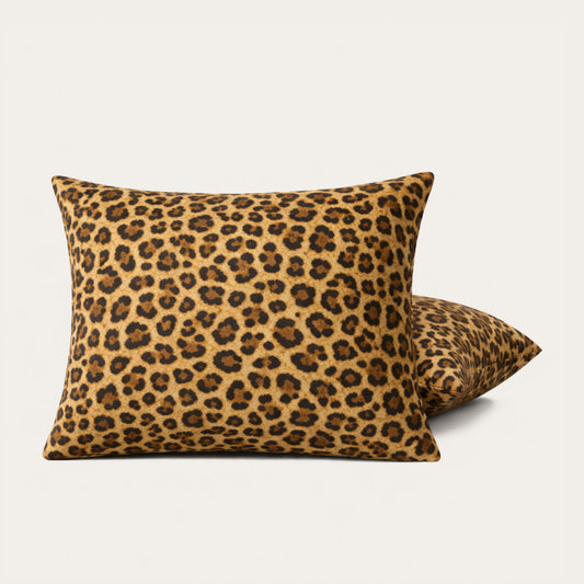 Set van 2 panter kussenslopen 60x70 cm van 100% microvezel met ritssluiting voor stijl en comfort