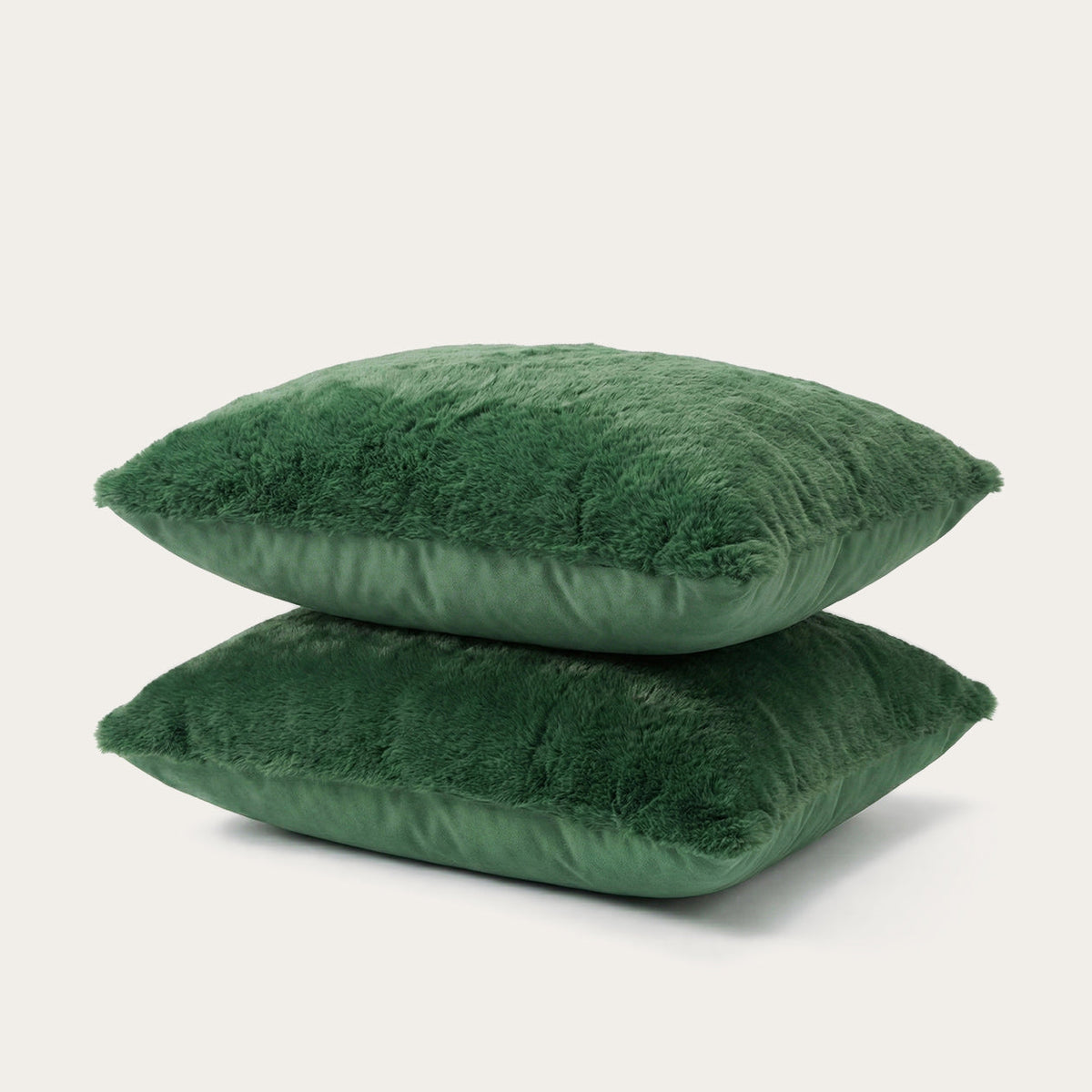 Kussenslopen | Teddy Plush | Dark Green | Set van 2