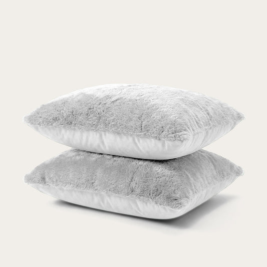 Kussenslopen | Teddy Plush | Grey | Set van 2