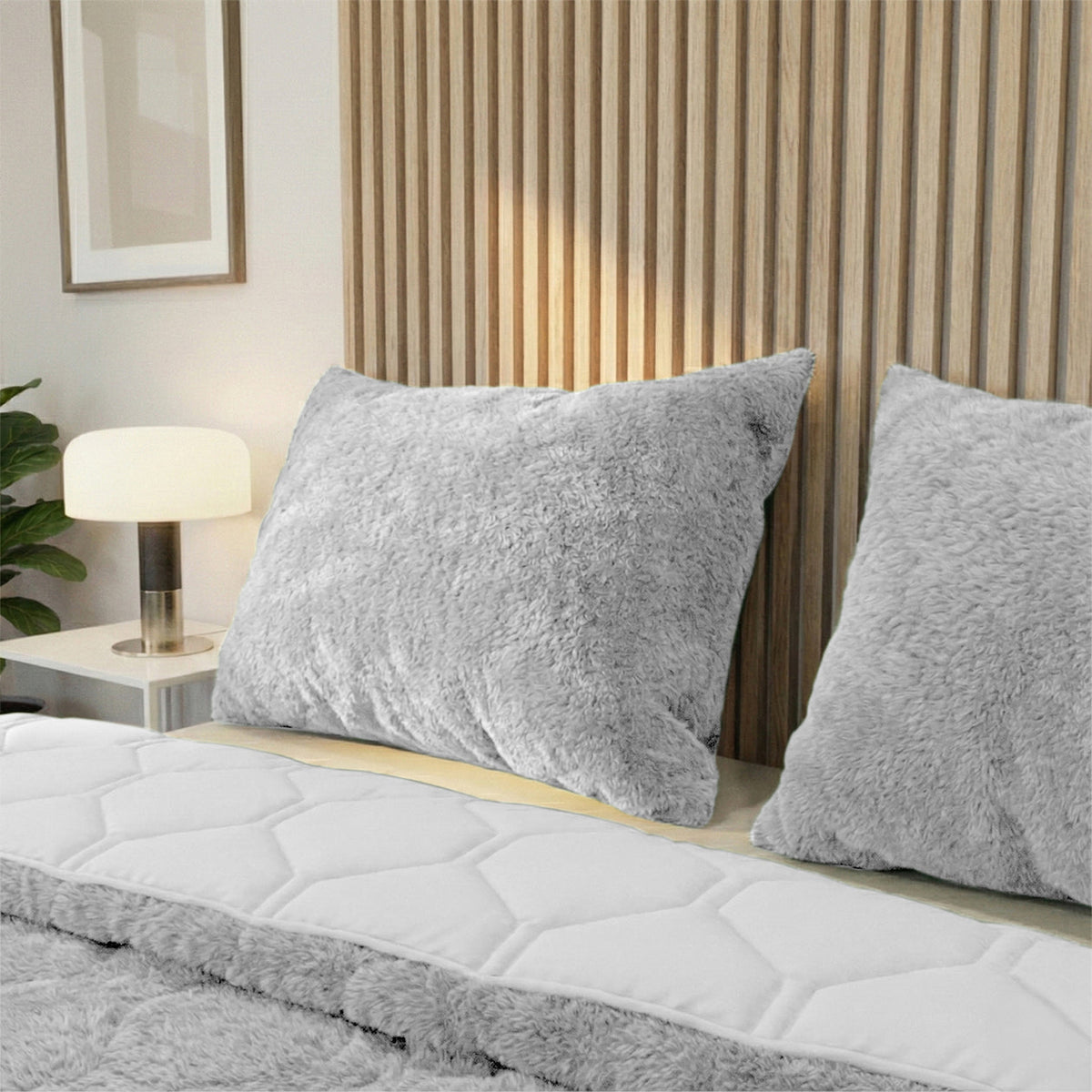 Kussenslopen | Teddy Plush | Grey | Set van 2