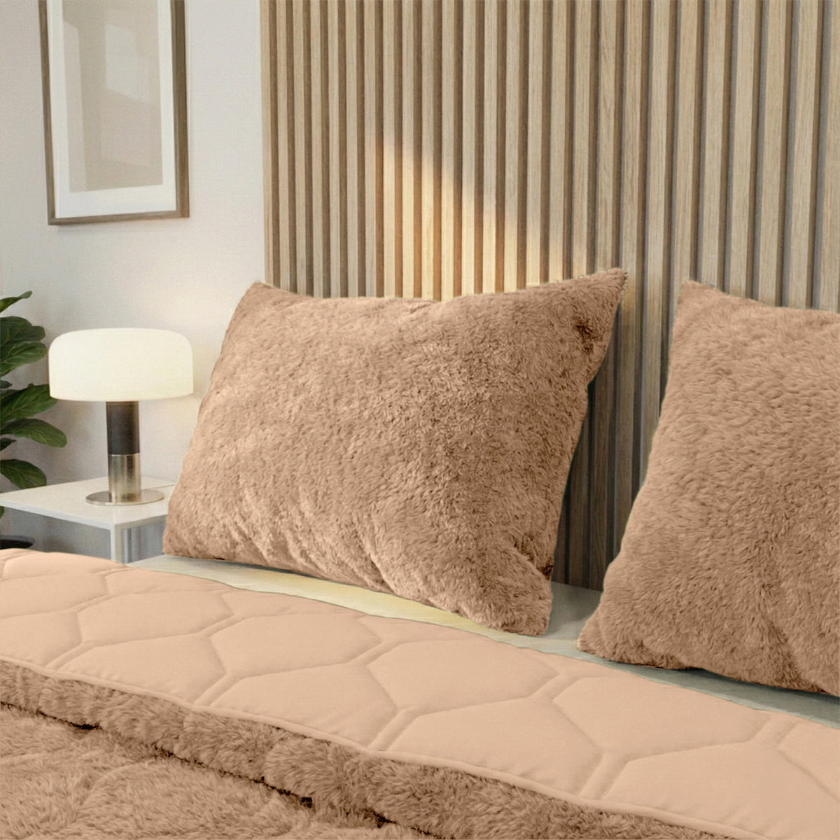 Kussenslopen | Teddy Plush | Taupe | Set van 2
