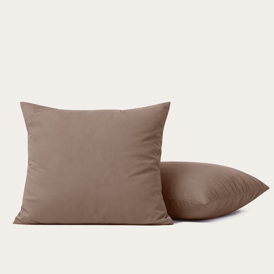 Thehappybed Premium Dune kussensloop set van 2 in zandkleurig percal katoen met hotelsluiting voor luxe en comfortabel slapen
