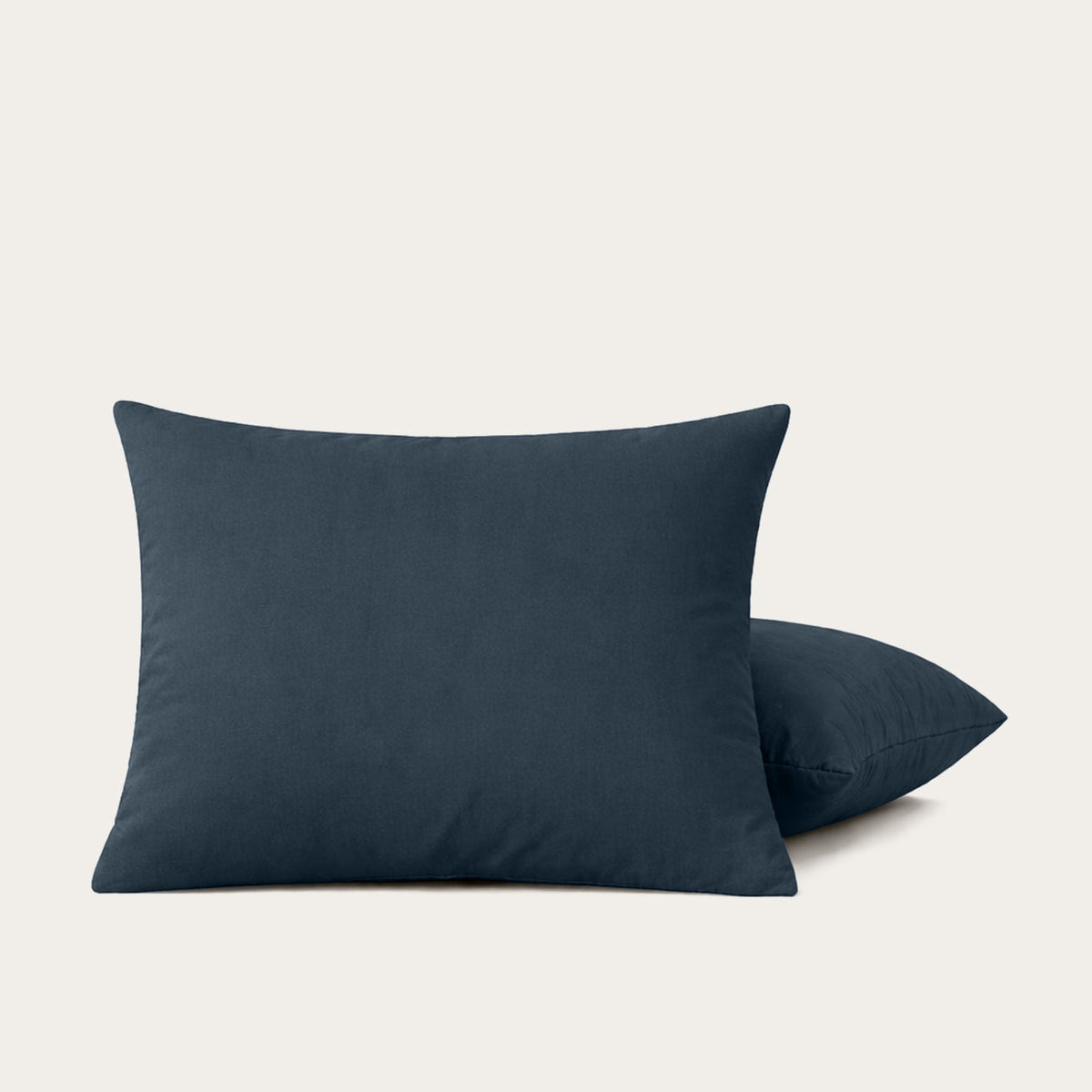 Thehappybed Premium percal kussensloop Midnight Navy set van 2 met hotelsluiting en ultrafijne katoen voor comfortabele en stijlvolle slaapervaring