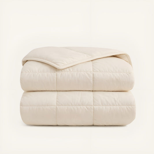 Thehappybed Premium Collectie percal katoen dekbed taupe voor alle seizoenen