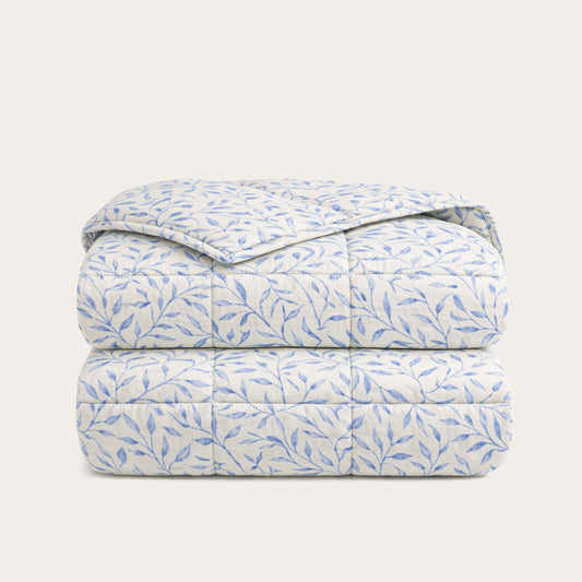 Thehappybed Premium Dekbed Twilight Leaves van zacht percal katoen voor alle seizoenen