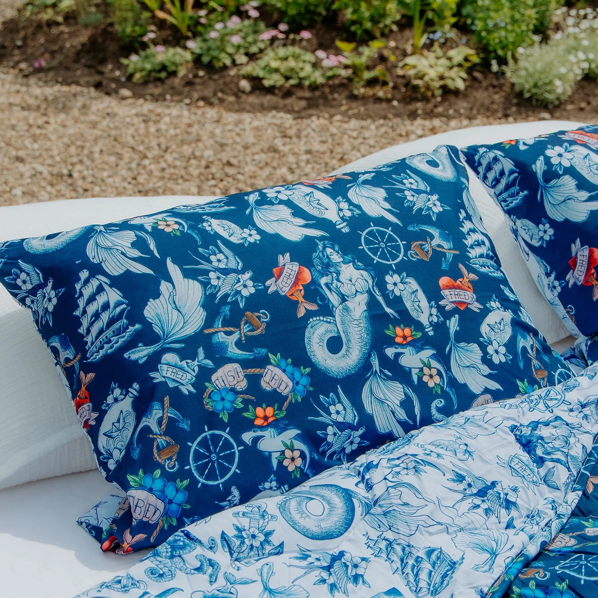 Kussenslopen | A Fish Named Fred & Thehappybed | Sea Paradise | Set van 2