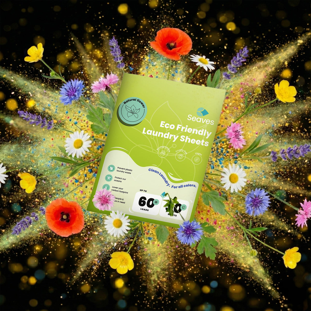Seaves wasbundel | Natural flowers | 1 jaar wassen (5 stuks)