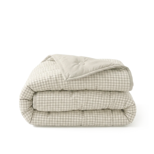 Wasbaar All Season Dekbed | Seersucker | Greige