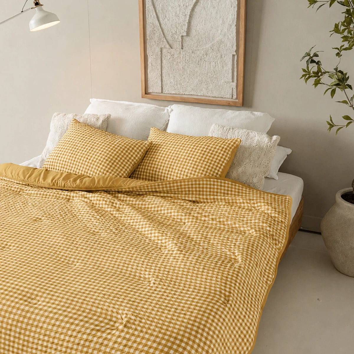 Wasbaar All Season Dekbed | Seersucker | Ochre