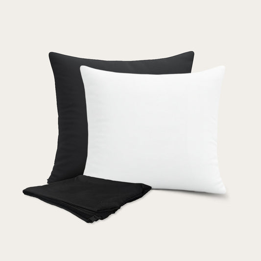 Thehappybed 4-delige Sierkussen Bundel | Kussens + Slopen | Black | 45x45 cm