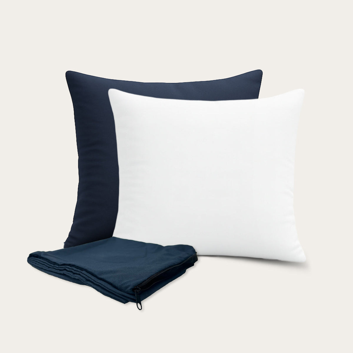 Thehappybed 4-delige Sierkussen Bundel | Kussens + Slopen | Dark Blue | 45x45 cm