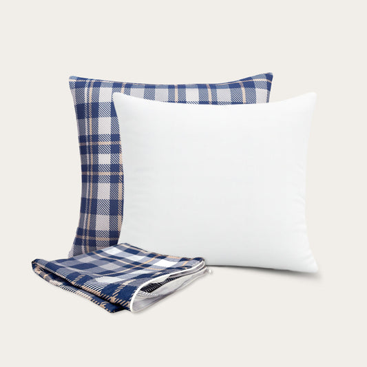 Thehappybed 4-delige Sierkussen Bundel | Kussens + Slopen | Tartan | 45x45 cm