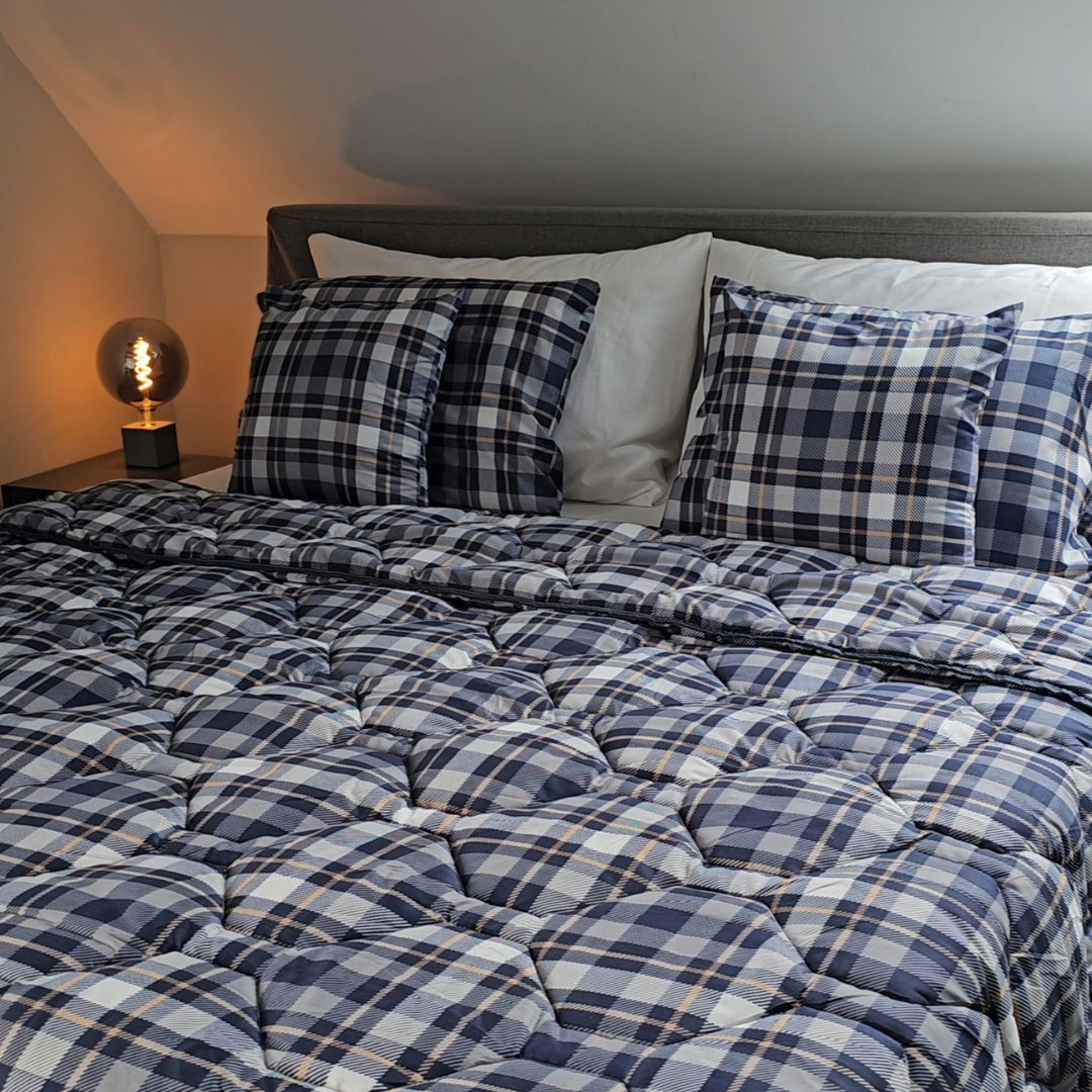 Thehappybed 4-delige Sierkussen Bundel | Kussens + Slopen | Tartan | 45x45 cm
