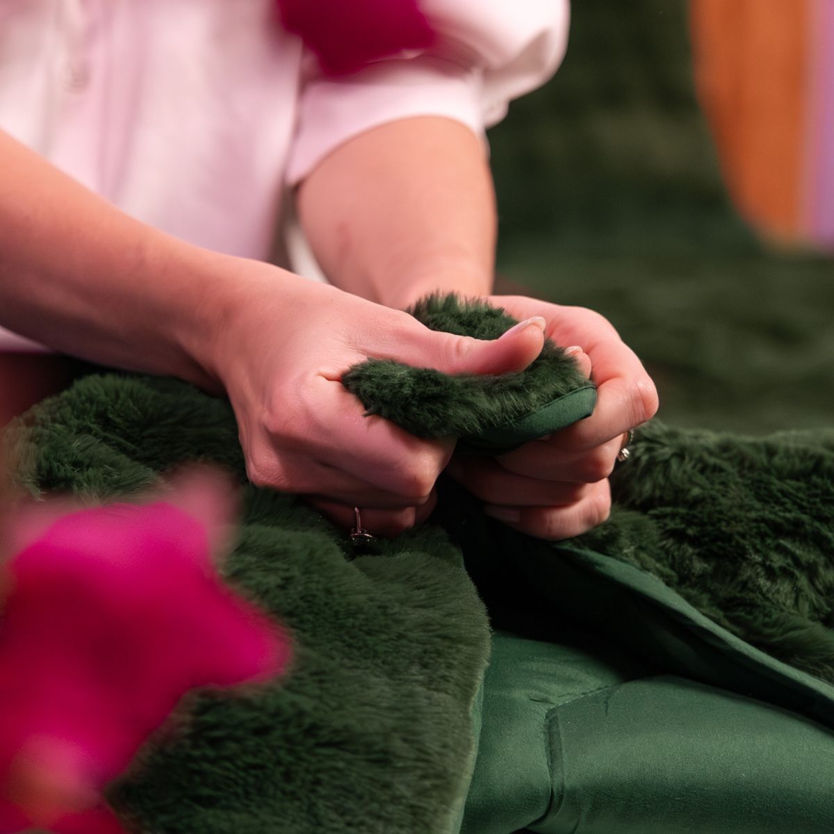 Wasbaar All Season Dekbed | Teddy Plush | Dark Green