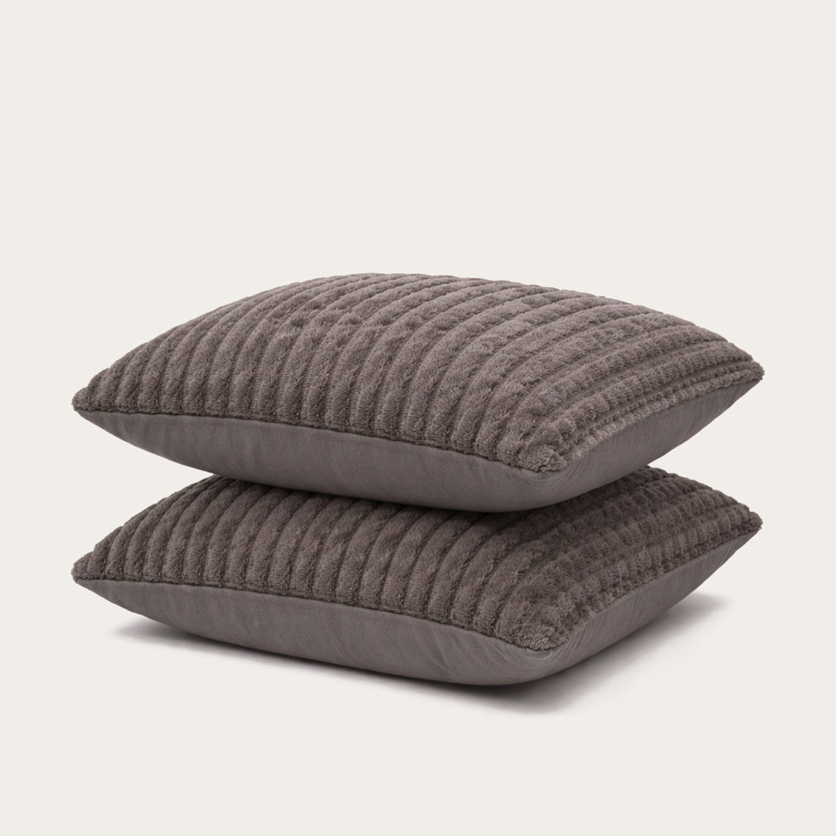 Kussenslopen | Teddy Rib | Anthracite | Set van 2