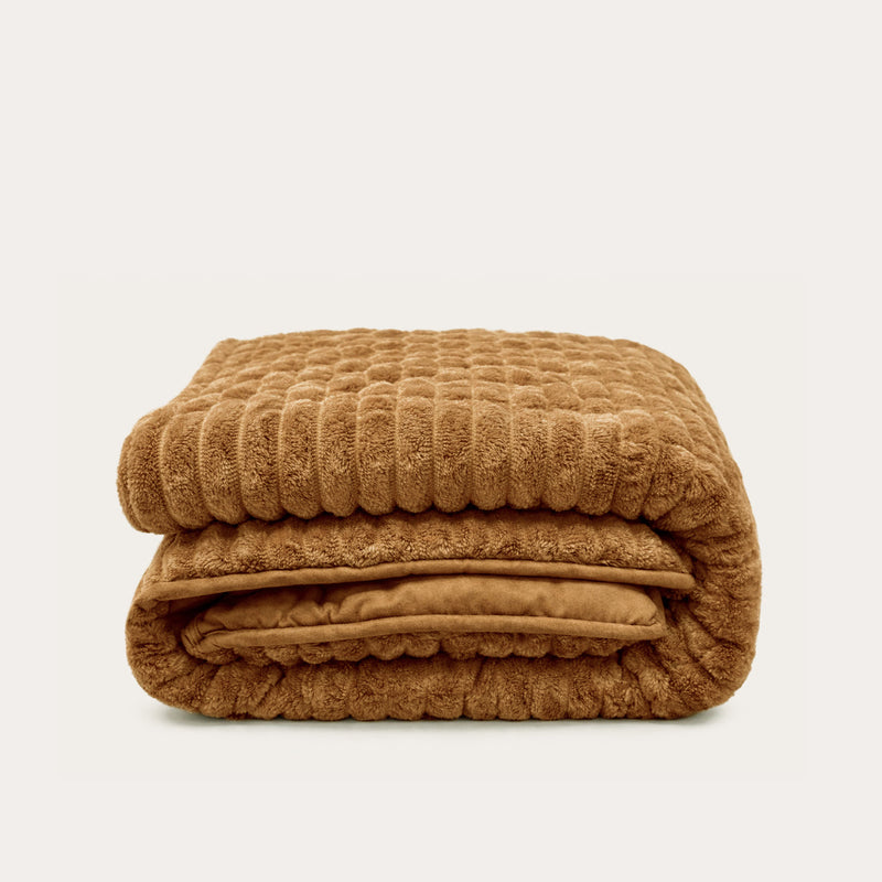 Wasbaar All Season Dekbed | Teddy Rib | Bronze Brown
