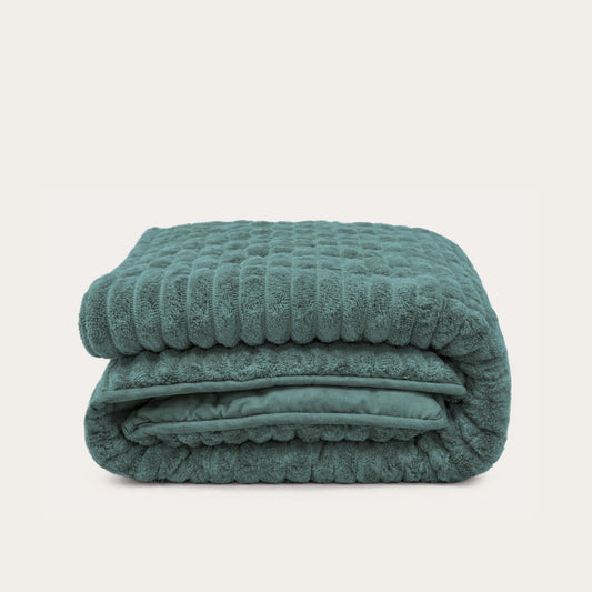 Wasbaar All Season Dekbed | Teddy Rib | Sagebrush Green