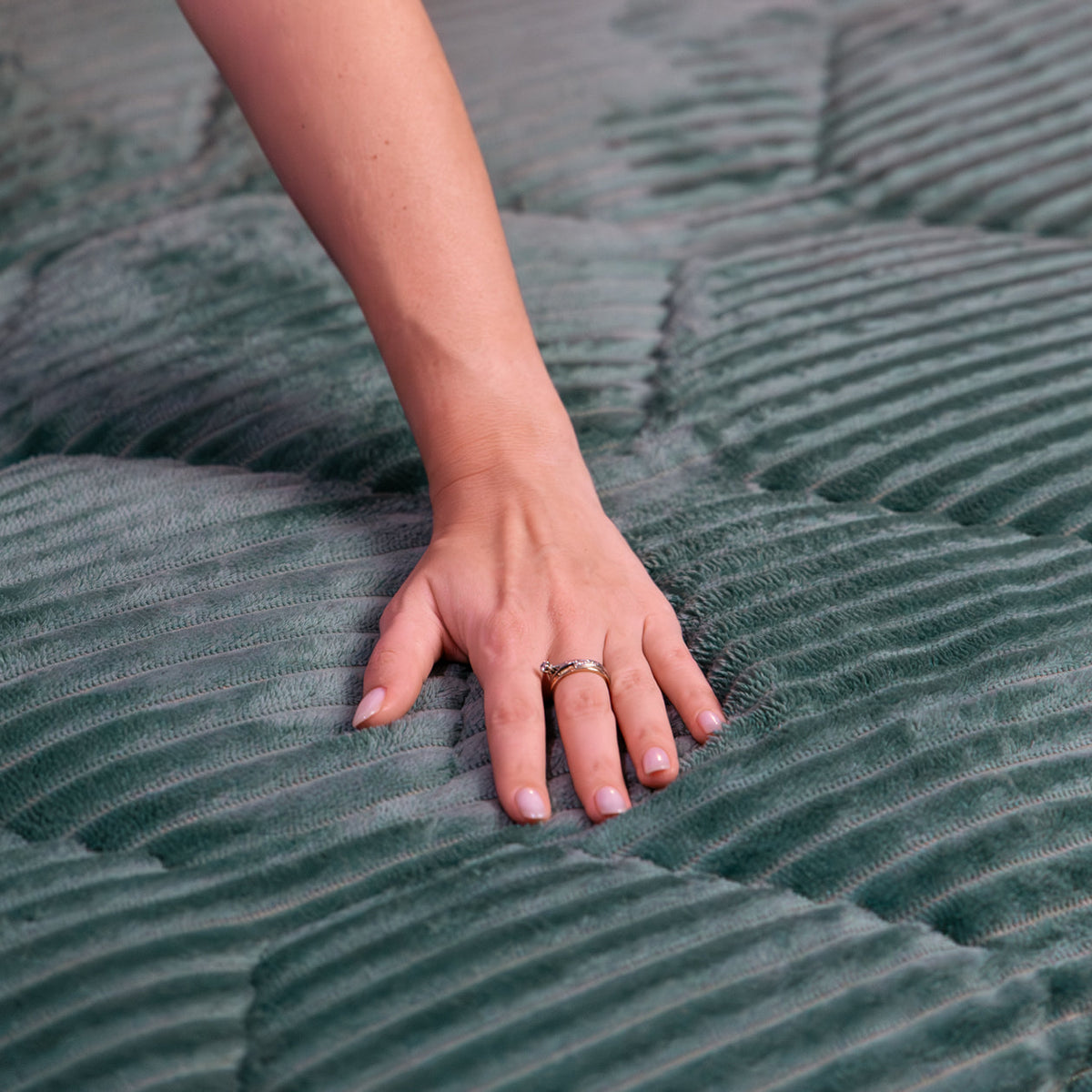Wasbaar All Season Dekbed | Teddy Rib | Sagebrush Green