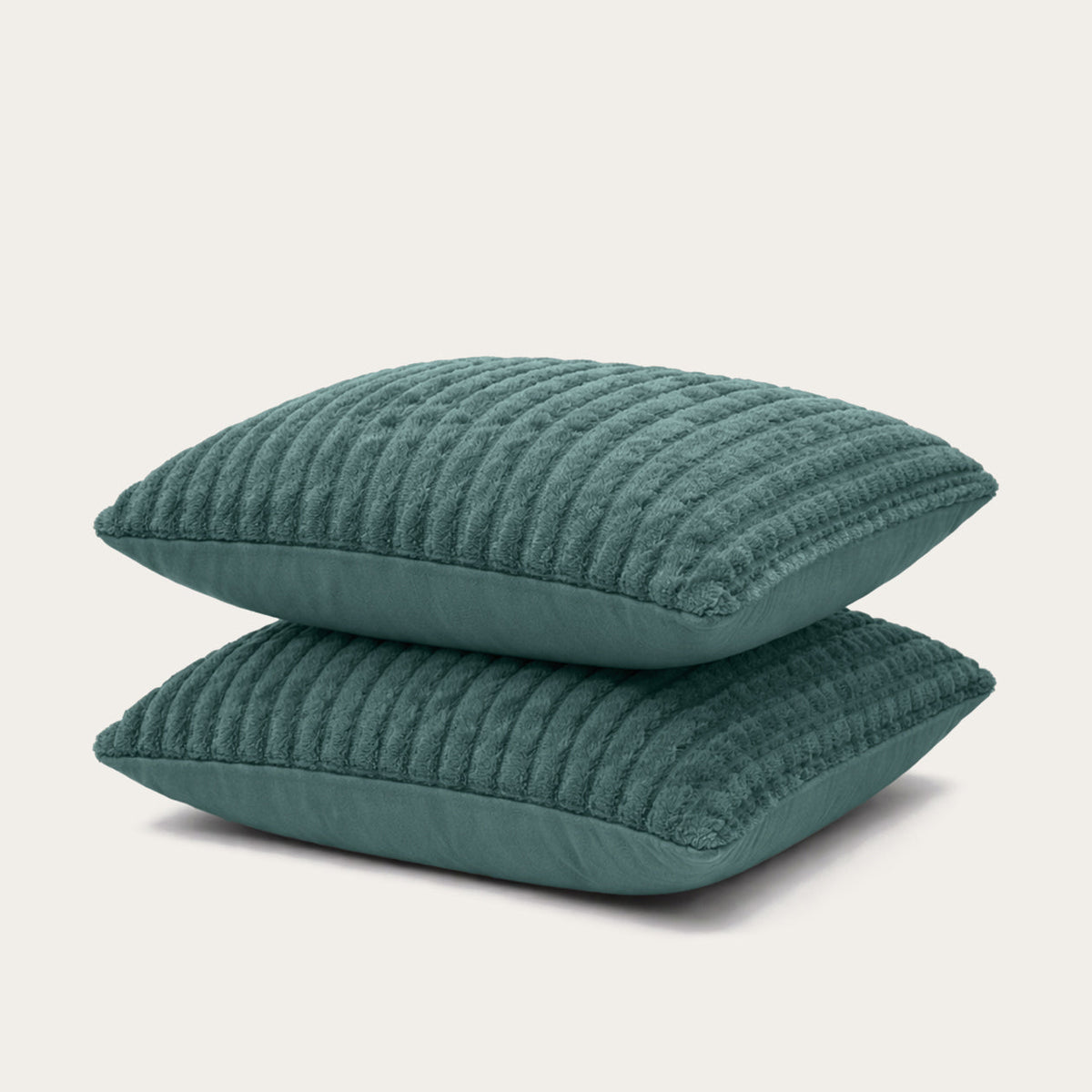 Kussenslopen | Teddy Rib | Sagebrush Green | Set van 2