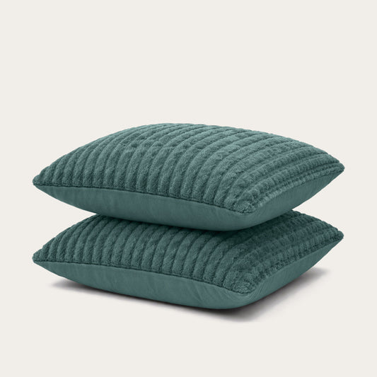 Kussenslopen | Teddy Rib | Sagebrush Green | Set van 2