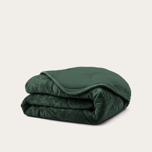 Wasbaar All Season Dekbed | Teddy Velvet | Dark Green
