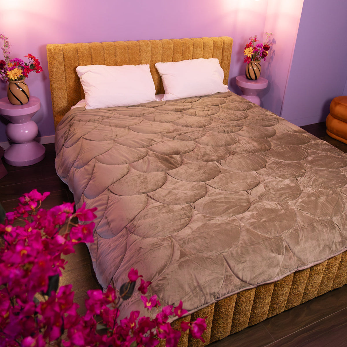 Wasbaar All Season Dekbed | Teddy Velvet | Taupe