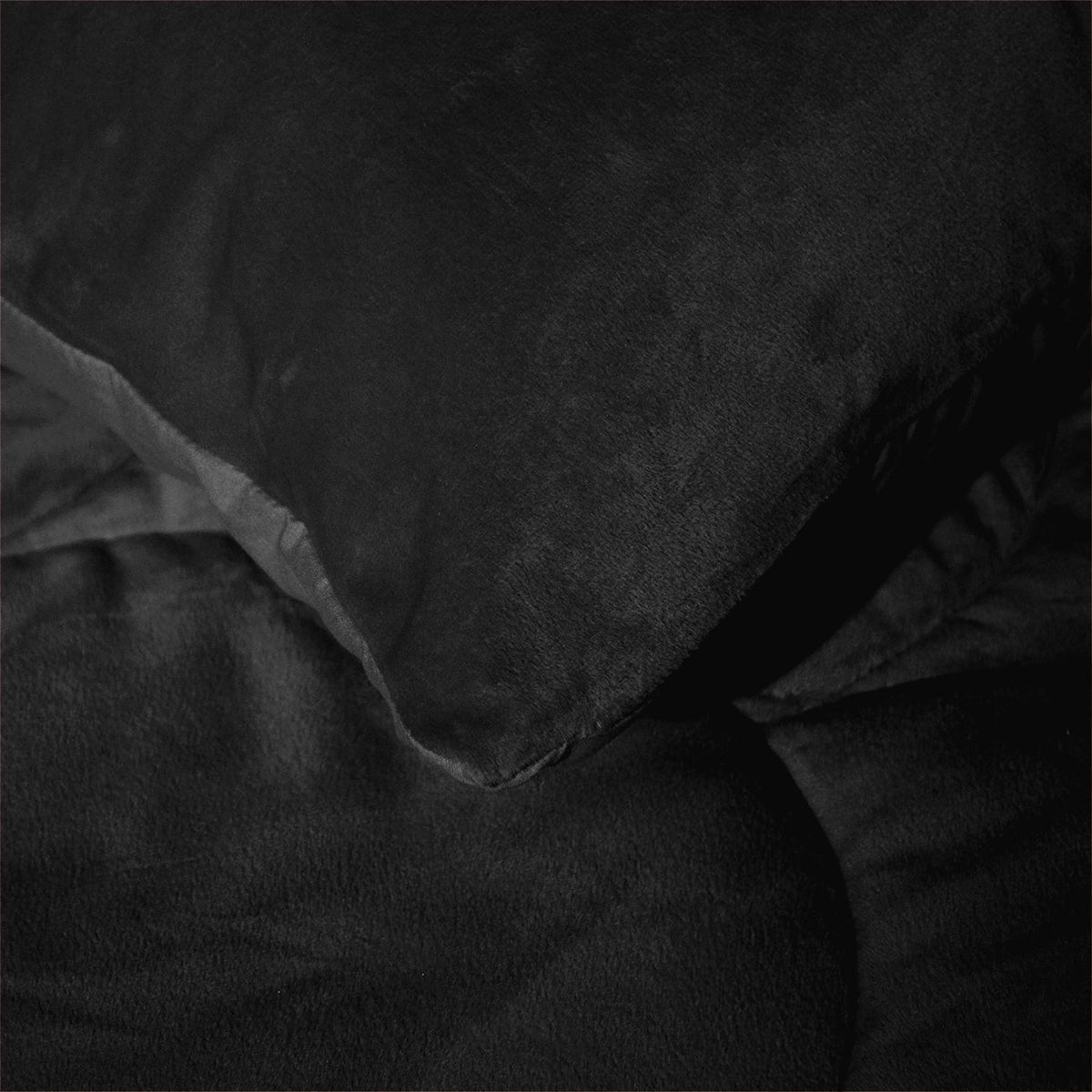 Kussenslopen | Teddy Velvet | Black | Set van 2