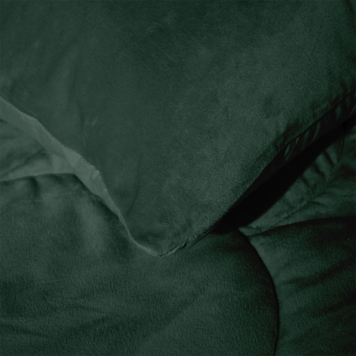 Kussenslopen | Teddy Velvet | Dark Green | Set van 2