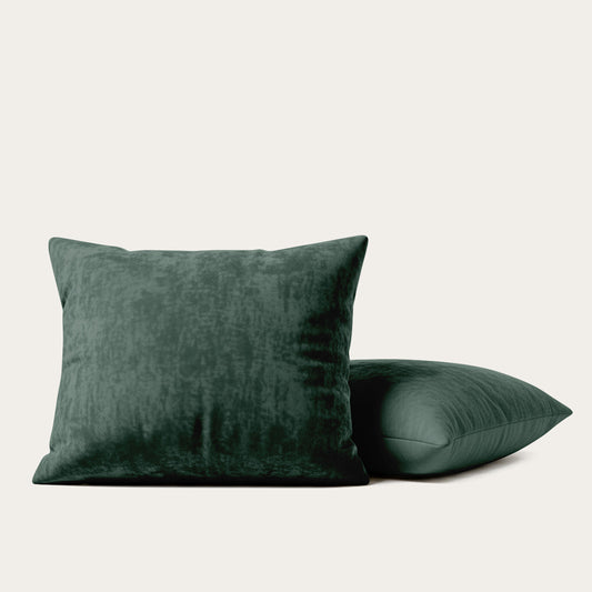 Kussenslopen | Teddy Velvet | Dark Green | Set van 2