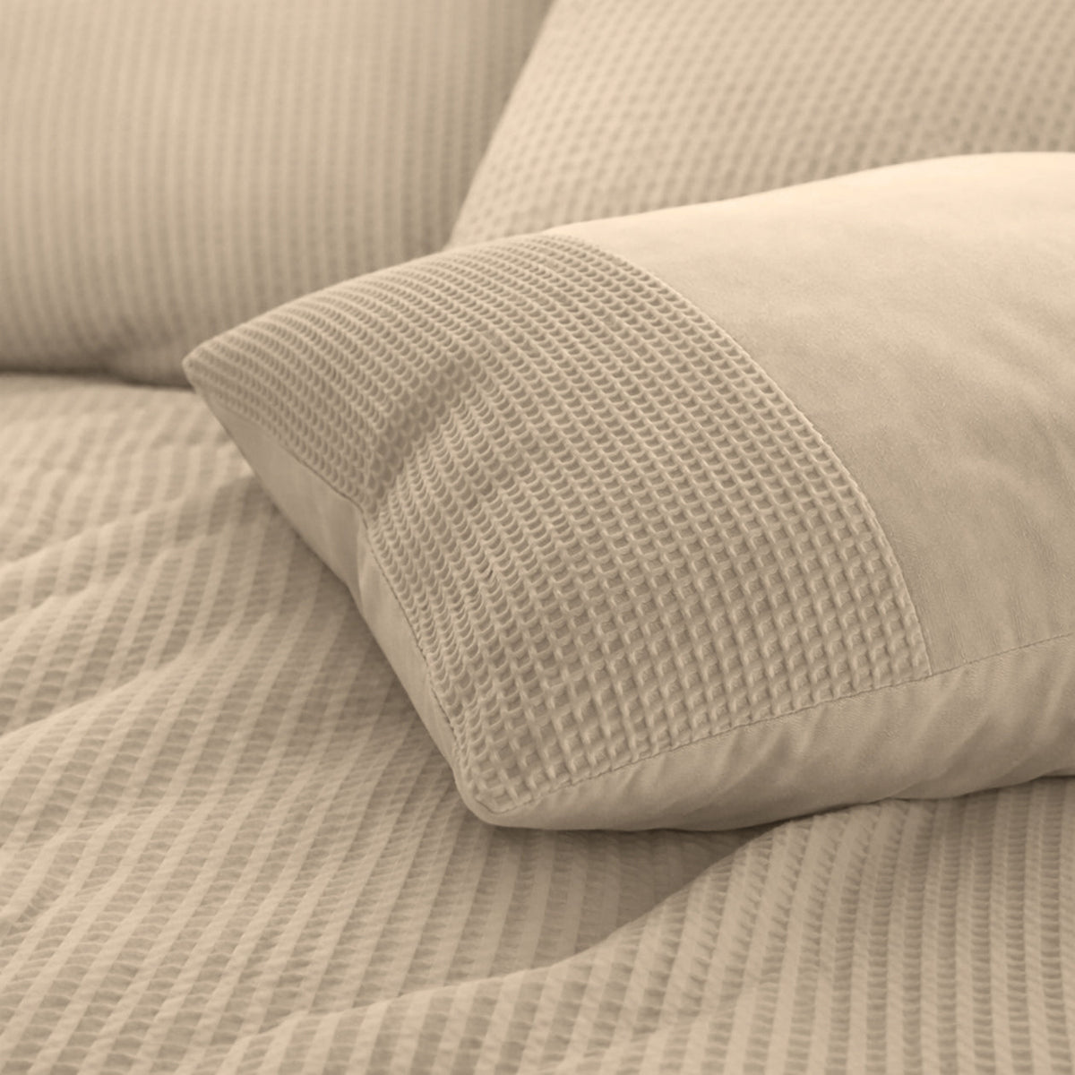 Kussenslopen | Wafel | Taupe | Set van 2